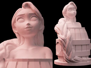 tangled rapunzel in bath statue sculpt 3d print stl files download figure digital disney princess 3D Print Model
