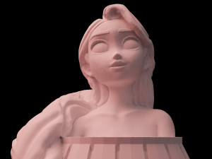 tangled rapunzel in bath statue sculpt 3d print stl files download figure digital disney princess 3D Принт Модель
