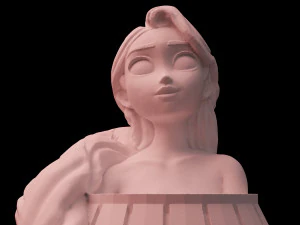 tangled rapunzel in bath statue sculpt 3d print stl files download figure digital disney princess 3D Print Model