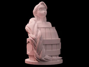 tangled rapunzel in bath statue sculpt 3d print stl files download figure digital disney princess 3D Print Model
