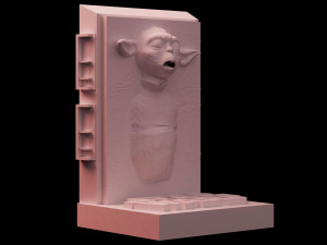 star wars yoda in carbonite download 3d print model stl files statue figure digital 3d print 3D 打印模型