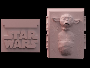 star wars yoda in carbonite download 3d print model stl files statue figure digital 3d print 3D 打印模型