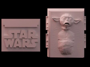 star wars yoda in carbonite download 3d print model stl files statue figure digital 3d print 3D Print Model