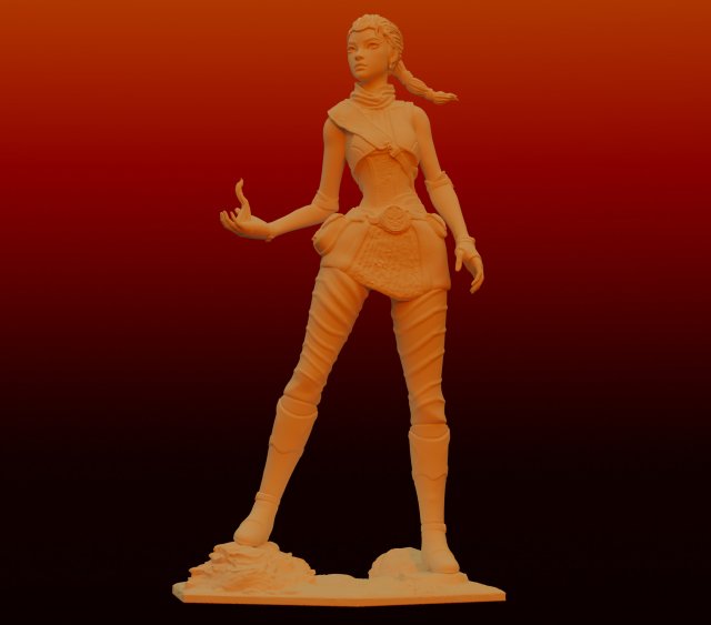 echo windwalker 3d print statue from tech demo stl download files statue figure video game digital 3D Baskı Modeli .c4d .max .obj .3ds .fbx .stl .blend 