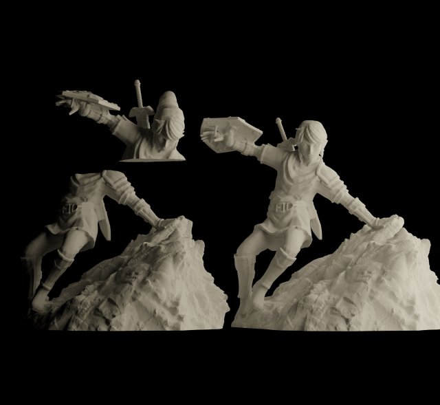 link action figure the legend of zelda statue for 3d print 3D