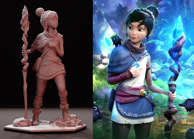Kena Bridge of Spirits Statue Sculpt 3D Print STL Files Download file figure digital pattern 3D-printmodel .c4d .max .obj .3ds .fbx .stl .blend 