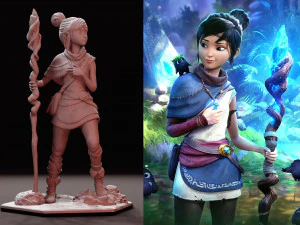 Kena Bridge of Spirits Statue Sculpt 3D Print STL Files Download file figure digital pattern 3D Print Model