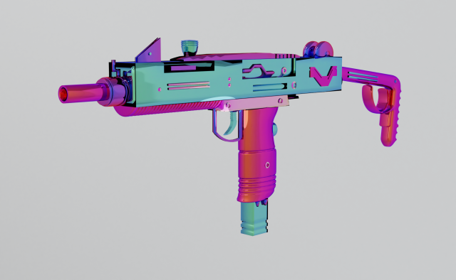 uzi glossy Model 3D .c4d .max .obj .3ds .fbx .stl .blend 