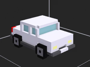 白色黑色和蓝色汽车和出租车 3D 模型