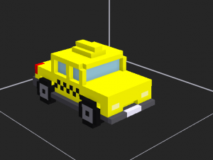 white black and blue car and taxi 3D Model