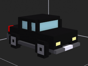 white black and blue car and taxi 3D Model