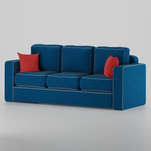blue sofa 3D Model .c4d .max .obj .3ds .fbx .stl .blend 