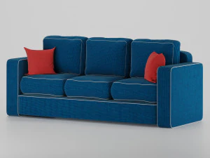 blaues Sofa 3D Modell