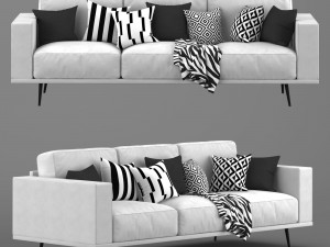 carlton boconcept white sofa 3D Model