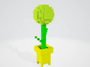 renkli saksı &ccedil;i&ccedil;ekleri 3D Model