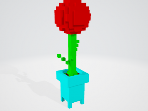 colorful potted flowers Model 3D