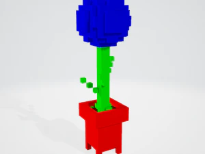 colorful potted flowers 3D Model