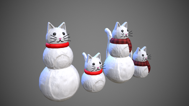 snowman cat Model 3D .c4d .max .obj .3ds .fbx .stl .blend 