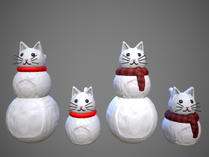 snowman cat Model 3D
