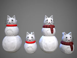 kot bałwan Model 3D