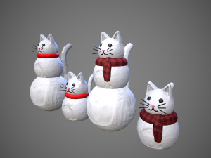 snowman cat Model 3D