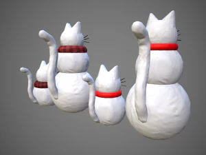 kot bałwan Model 3D