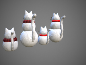 snowman cat Model 3D