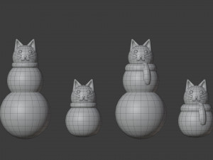 snowman cat Model 3D