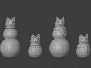 kot bałwan Model 3D