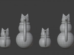 snowman cat Model 3D