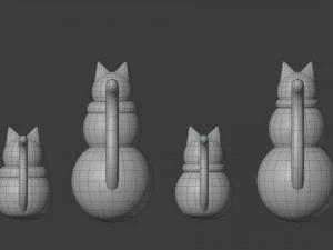 kot bałwan Model 3D