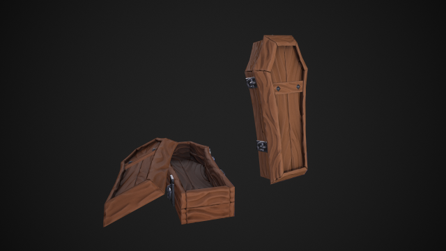 stylized coffin 3D Model .c4d .max .obj .3ds .fbx .stl .blend 