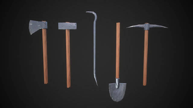 stylized tools 3D Модель .c4d .max .obj .3ds .fbx .stl .blend 