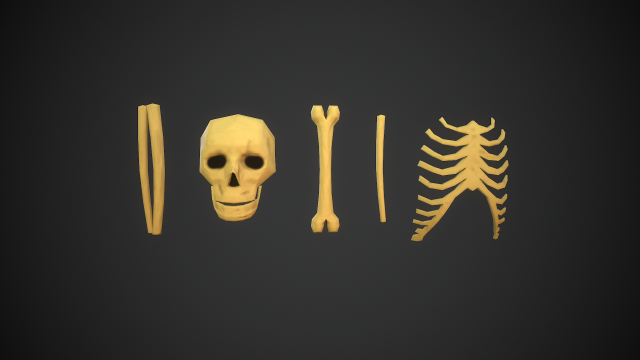 Stylized bones 3D 모델 .c4d .max .obj .3ds .fbx .stl .blend 