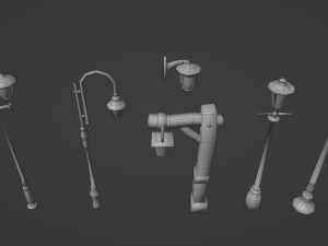 Stylized lamps 3D Model