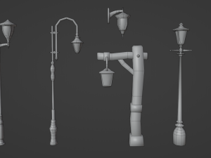 Stylized lamps 3D Model