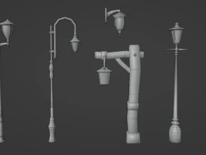Stylized lamps 3D Model