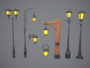 Stylized lamps 3Dモデル