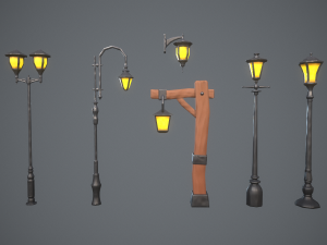 Stylized lamps 3D Model