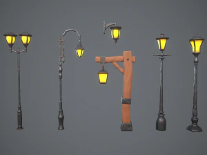 Stylized lamps 3D Model