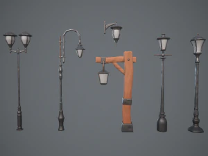 Stylized lamps 3D Model