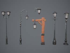 Stylized lamps 3D Model