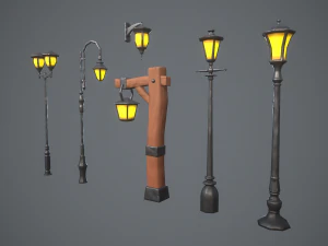 Stylized lamps 3D Model