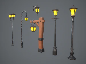 Stylized lamps 3D Model