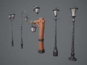 Stylized lamps 3D Model
