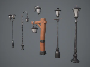 Stylized lamps 3D Model