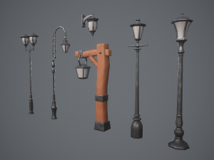 Stylized lamps 3D Model