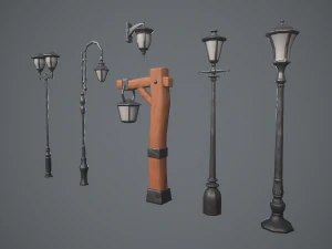 Stylized lamps 3D Model