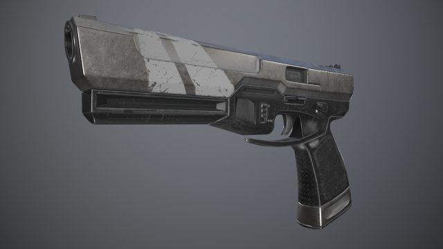Shabby gun of the near future 3D 模型 .c4d .max .obj .3ds .fbx .stl .blend 