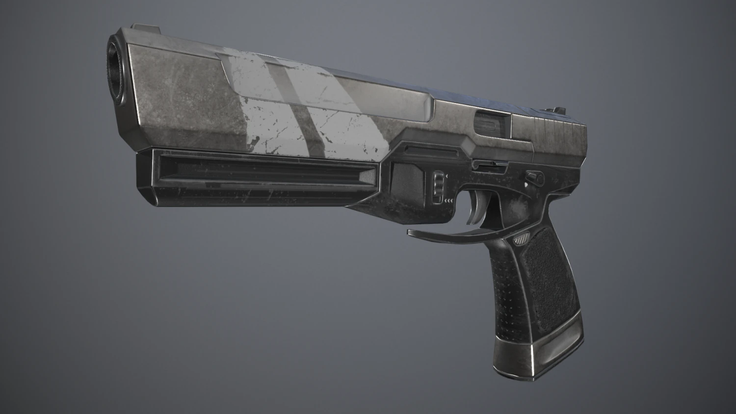 Shabby gun of the near future 3D Model .c4d .max .obj .3ds .fbx .stl .blend